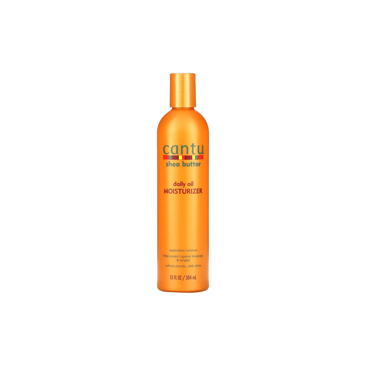 Orange flaske med Cantu Shea Butter Daily Oil Moisturizer.